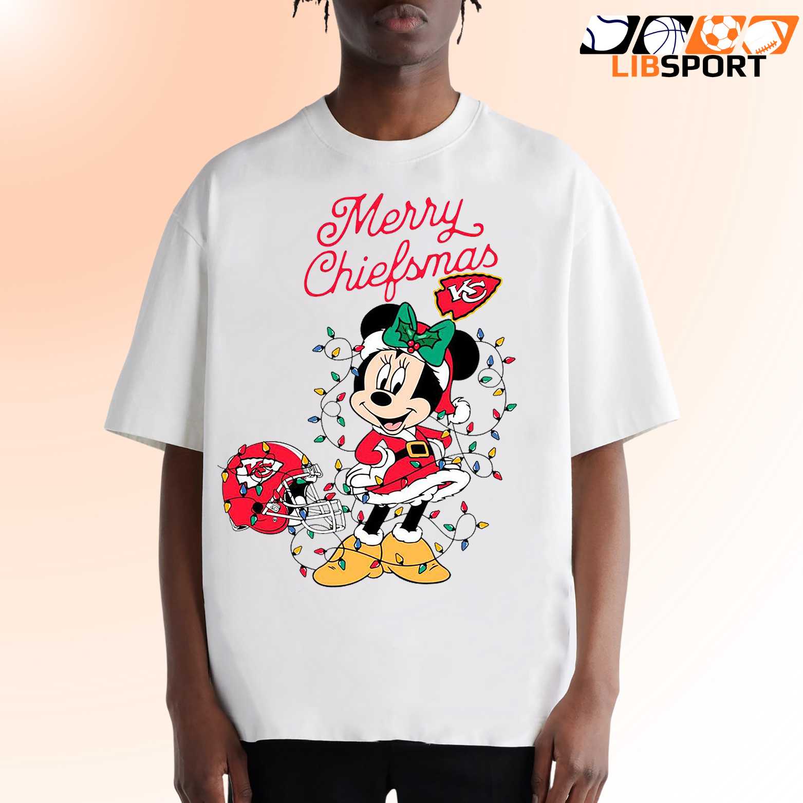 Kansas City Chiefs Christmas T Shirt, Minnie Mouse Merry Chiefsmas Tee, Unisex T-Shirt
